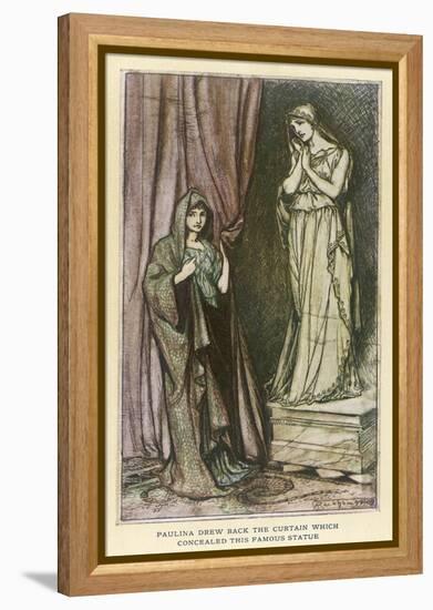 Winters Tale - Statue-Arthur Rackham-Framed Stretched Canvas