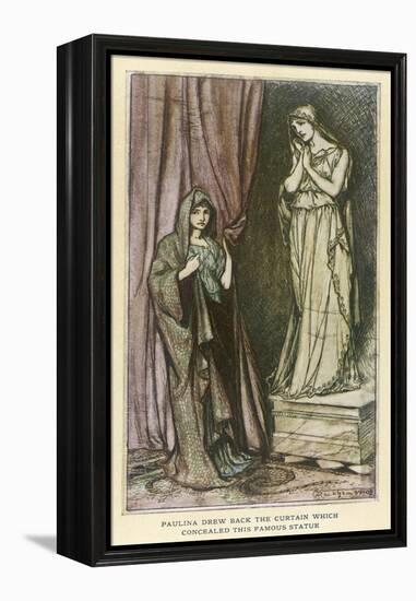 Winters Tale - Statue-Arthur Rackham-Framed Stretched Canvas