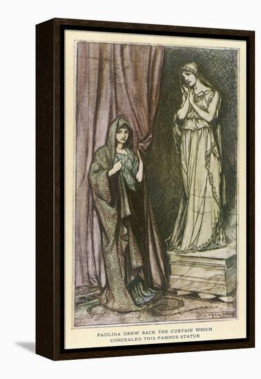 Winters Tale - Statue-Arthur Rackham-Framed Stretched Canvas