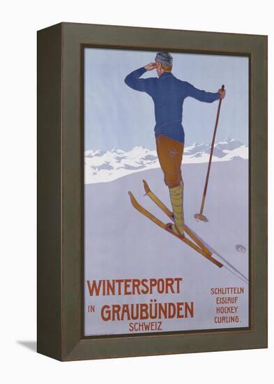 Wintersport in Graubunden, 1906-Walter Koch-Framed Premier Image Canvas