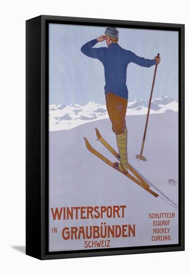 Wintersport in Graubunden, 1906-Walter Koch-Framed Premier Image Canvas