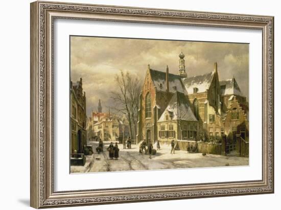 Winterszene an einer Kirche-Willem Koekkoek-Framed Giclee Print