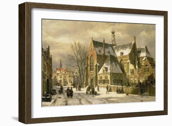 Winterszene an einer Kirche-Willem Koekkoek-Framed Giclee Print