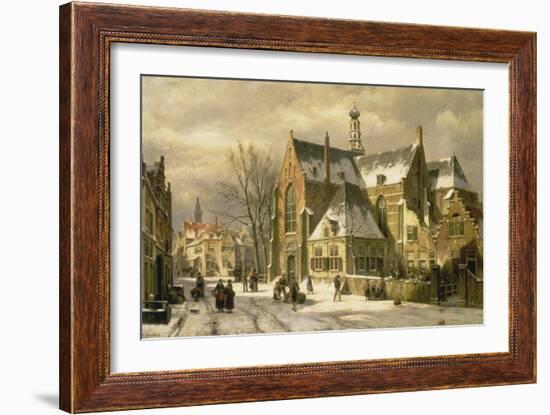 Winterszene an einer Kirche-Willem Koekkoek-Framed Giclee Print