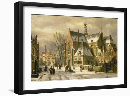 Winterszene an einer Kirche-Willem Koekkoek-Framed Giclee Print