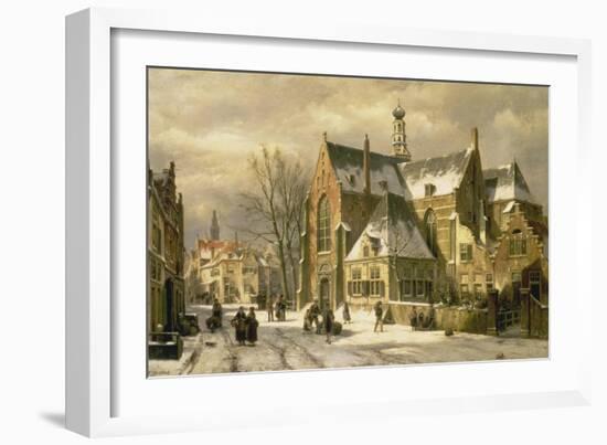 Winterszene an einer Kirche-Willem Koekkoek-Framed Giclee Print