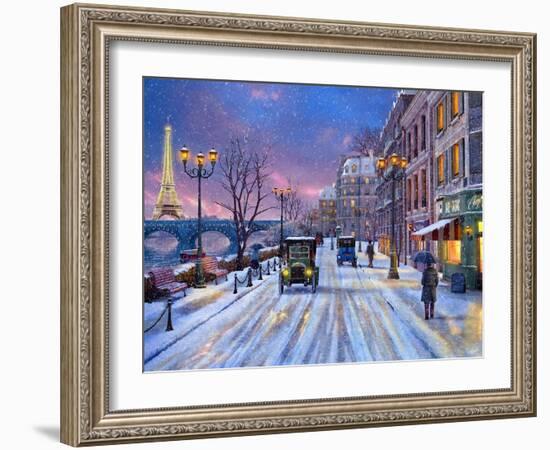 Wintertime in Paris-Dominic Davison-Framed Art Print