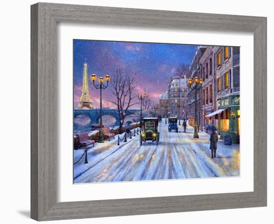 Wintertime in Paris-Dominic Davison-Framed Art Print