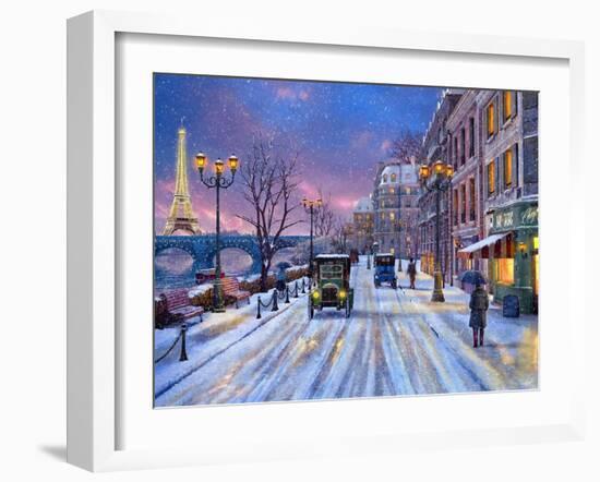 Wintertime in Paris-Dominic Davison-Framed Art Print