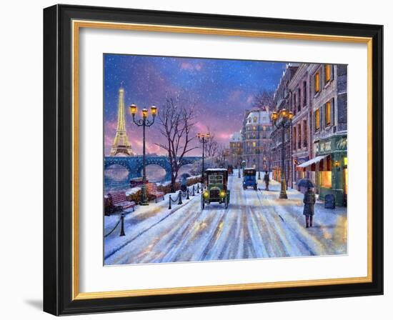 Wintertime in Paris-Dominic Davison-Framed Art Print