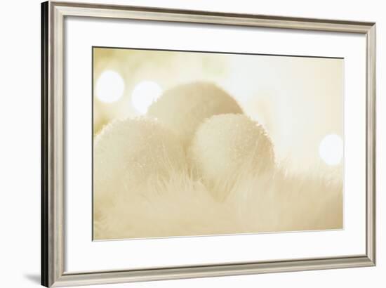 Wintry Background with Stylised Snowballs-Petra Daisenberger-Framed Photographic Print