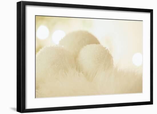 Wintry Background with Stylised Snowballs-Petra Daisenberger-Framed Photographic Print