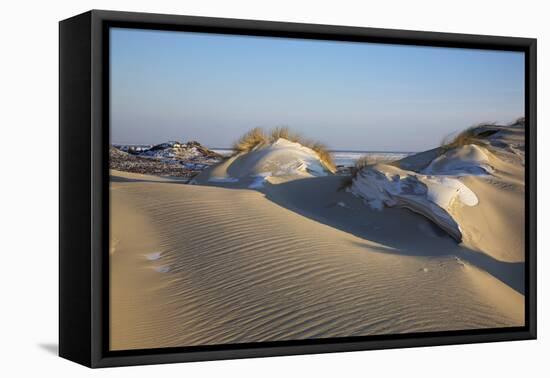 Wintry Dune Landscape Drifting Dune of List on the Island of Sylt in the Evening Light-Uwe Steffens-Framed Premier Image Canvas
