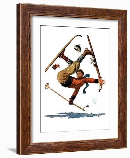 "Wipeout on Skis,"March 3, 1928-Eugene Iverd-Framed Giclee Print