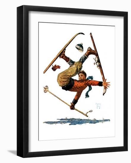 "Wipeout on Skis,"March 3, 1928-Eugene Iverd-Framed Giclee Print