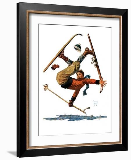 "Wipeout on Skis,"March 3, 1928-Eugene Iverd-Framed Giclee Print