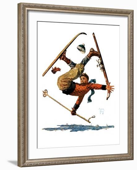 "Wipeout on Skis,"March 3, 1928-Eugene Iverd-Framed Giclee Print