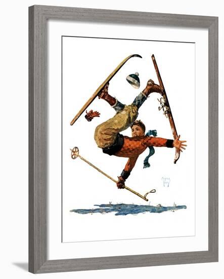 "Wipeout on Skis,"March 3, 1928-Eugene Iverd-Framed Giclee Print