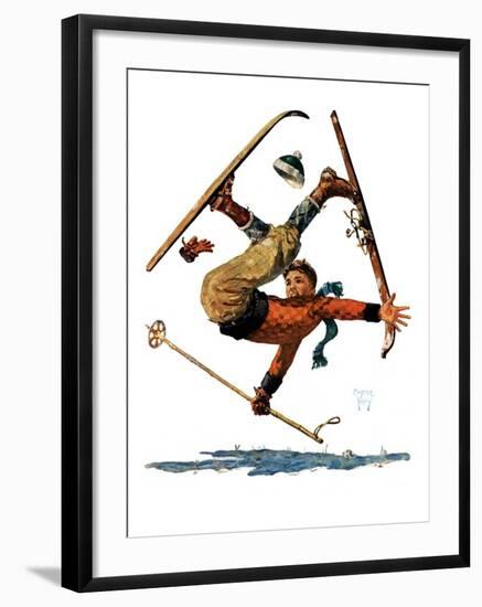 "Wipeout on Skis,"March 3, 1928-Eugene Iverd-Framed Giclee Print