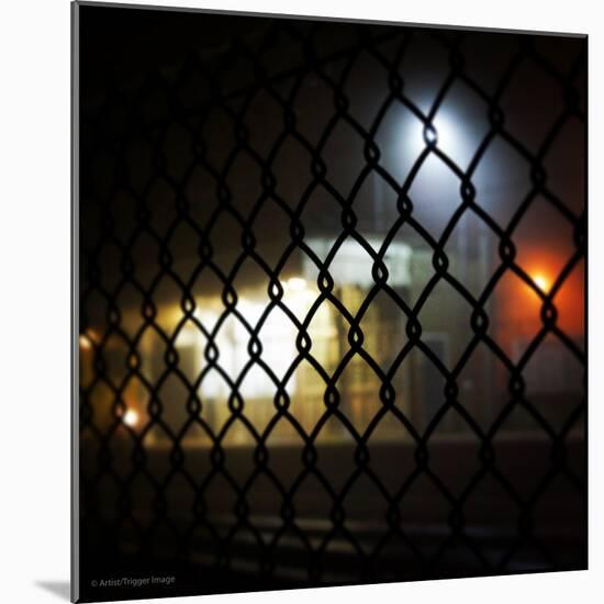 Wire Fence by Train Srtation-Tim Kahane-Mounted Photographic Print