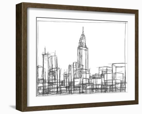 Wire Frame Cityscape II-Ethan Harper-Framed Art Print