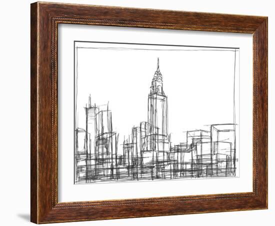 Wire Frame Cityscape II-Ethan Harper-Framed Art Print