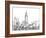 Wire Frame Cityscape II-Ethan Harper-Framed Art Print