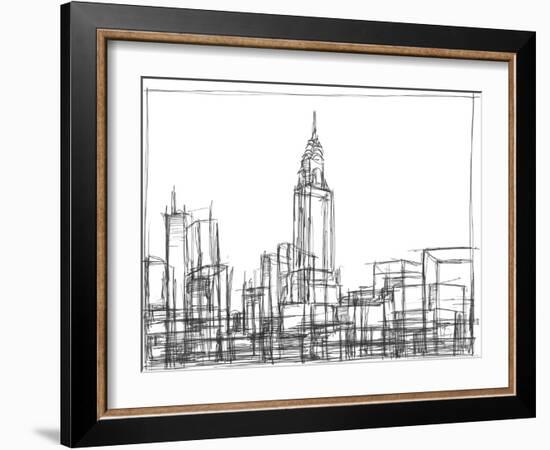 Wire Frame Cityscape II-Ethan Harper-Framed Art Print