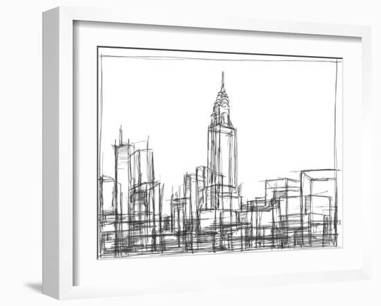 Wire Frame Cityscape II-Ethan Harper-Framed Art Print