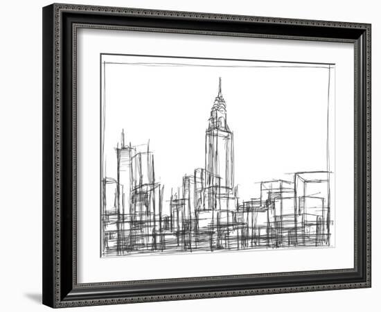 Wire Frame Cityscape II-Ethan Harper-Framed Art Print