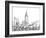 Wire Frame Cityscape II-Ethan Harper-Framed Art Print