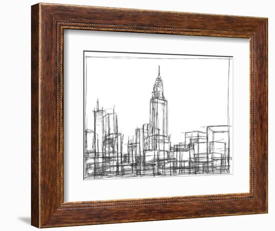 Wire Frame Cityscape II-Ethan Harper-Framed Art Print