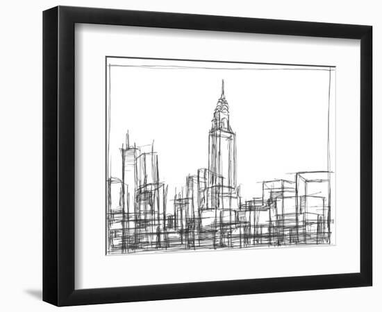 Wire Frame Cityscape II-Ethan Harper-Framed Art Print