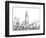 Wire Frame Cityscape II-Ethan Harper-Framed Art Print