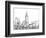 Wire Frame Cityscape II-Ethan Harper-Framed Art Print