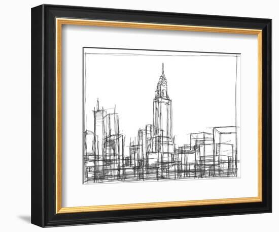 Wire Frame Cityscape II-Ethan Harper-Framed Art Print