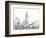 Wire Frame Cityscape II-Ethan Harper-Framed Art Print