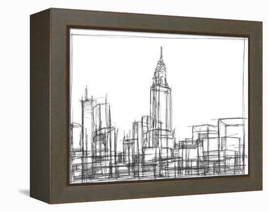 Wire Frame Cityscape II-Ethan Harper-Framed Stretched Canvas