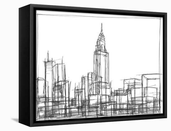 Wire Frame Cityscape II-Ethan Harper-Framed Stretched Canvas