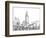 Wire Frame Cityscape II-Ethan Harper-Framed Premium Giclee Print