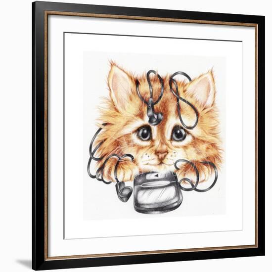 Wired Kitten-Karen Middleton-Framed Giclee Print