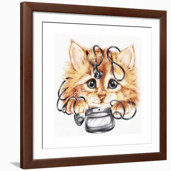 Wired Kitten-Karen Middleton-Framed Giclee Print