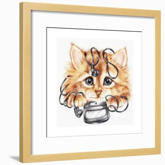 Wired Kitten-Karen Middleton-Framed Giclee Print