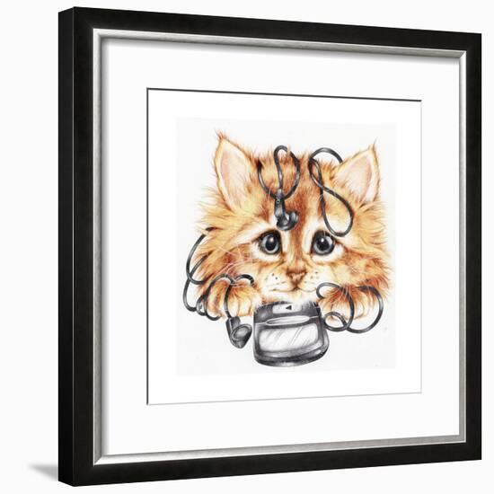 Wired Kitten-Karen Middleton-Framed Giclee Print