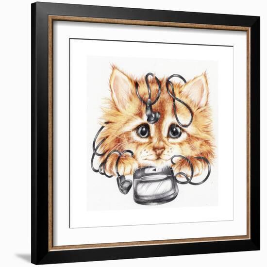 Wired Kitten-Karen Middleton-Framed Giclee Print