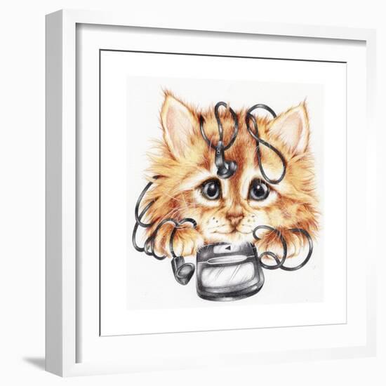 Wired Kitten-Karen Middleton-Framed Giclee Print