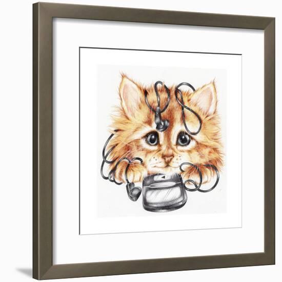 Wired Kitten-Karen Middleton-Framed Giclee Print