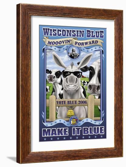 Wisconsin Blue, Mooven Forward-Richard Kelly-Framed Art Print