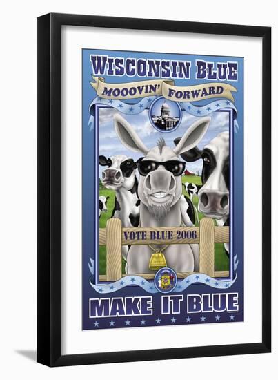 Wisconsin Blue, Mooven Forward-Richard Kelly-Framed Art Print