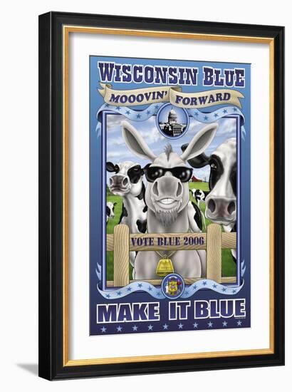 Wisconsin Blue, Mooven Forward-Richard Kelly-Framed Art Print